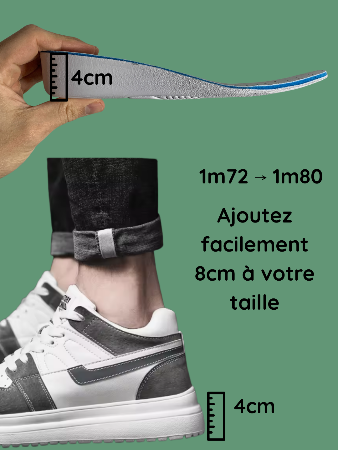 Semelles réhaussantes 4cm